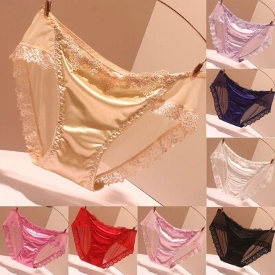 Soft and Seamless Traceless Satin Briefs for Women Silky Soft Knickers - Image 1 of 4