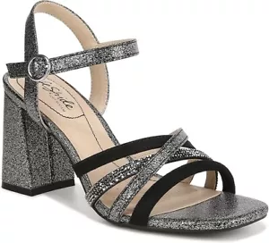 LIFE STRIDE BELLE BLOCK HEEL STRAPPY DRESS SANDALS Women's Size 8.5 Wide PEWTER - Picture 1 of 8