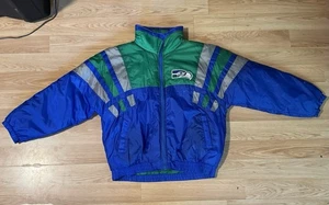 Vintage Game Day Seattle Seahawks Satin Bomberjacke Herren 2XL Logo sportlich XXL - Bild 1 von 12