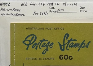 1966-67 Australia PO B88l 15x4c QEII postage booklet with Slogan TAB ed- V67/1 - Picture 1 of 8