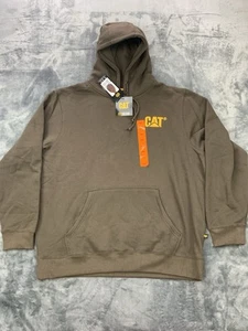 Caterpillar Hoodie CAT Men Pullover Brown Gold Embroidered Logo Size XXL NEW - Picture 1 of 10