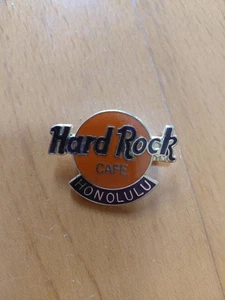 Hard Rock Cafe Honolulu Orange Logo Souvenir Pin Brown & Gold Rock Memorabilia - Picture 1 of 2