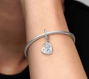 Original Pandora Charm, Forever Friends Dangle, #791948CZ, Silber, Klar CZ - Bild 1 von 3