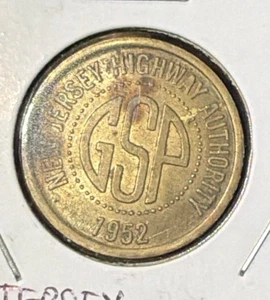 Vintage GSP NEW JERSEY Token 1952 SERIES GARDEN STATE PARKWAY TOKEN NJ Tollbooth - Picture 1 of 4