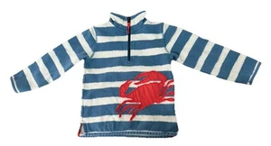 Mini Boden 1/4 Zip Pullover Sweater Boys 4-5y Nautical Crab Striped Patch - Picture 1 of 15