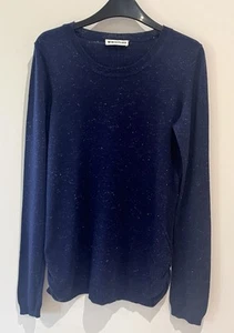 WHISTLES Annie Navy Blue Sparkle Crew Neck Jumper - Size 8 (fit 8-10) - Picture 1 of 7