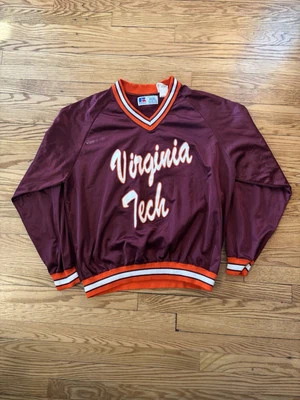 Vintage 1970s Sportswear Virginia Tech Hokies Windbreaker Pullover #77 Mens: 3XL - Image 1 of 4