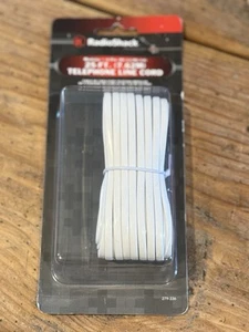 RadioShack Modular TELEPHONE LINE CORD 4-Pin WHITE 25 Feet RJ 11/RJ-14 NOS - Picture 1 of 5