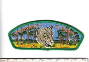 DY SCOUT BSA CSP SOUTHWEST FLORIDA COUGER GRN RE FL PB PATCH INSEGNE FL - Foto 1 di 1