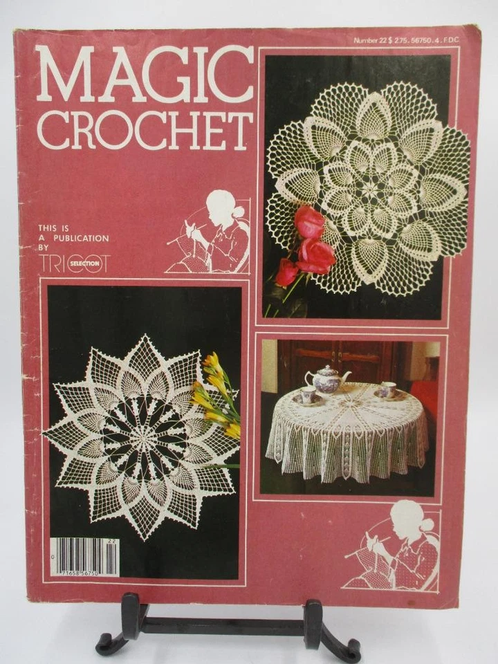 Vtg Magic Crochet Magazine 22 Patterns Doilies Afghans Bedspreads Tablecloth - Image 1 of 1