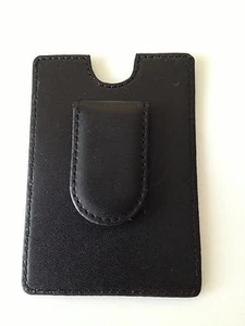 Leather Money Clip with Magnetic Clasp And Credit Card Holder, Black, New In Box - Picture 1 of 1