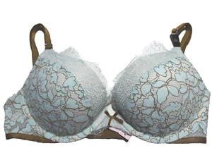 Victoria's Secret Dream Angels gepolsterter Push-up-BH mit Blumenspitze Größe 32C blau - Bild 1 von 5