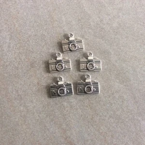 Antique Silver, Camera Charms, 5pcs, Approx 14x16mm, Jewellery Making, Craft - Picture 1 of 4