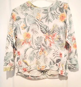 The Sudadera Project Tropical Floral Con cordones Espalda Top Talla Grande Alto Bajo Dobladillo - Imagen 1 de 6