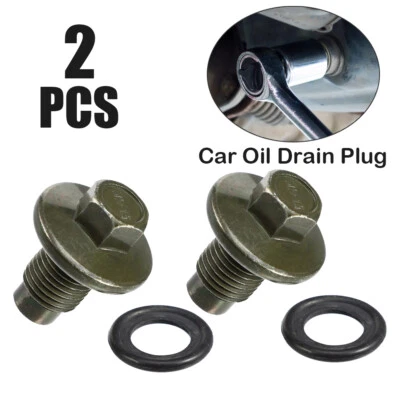 Tapón de drenaje de aceite para cárter de aceite de 2 piezas para Chrysler Dodge Jeep 6506214AA 6507741AAA 2003-2020 Foto 1 de 4