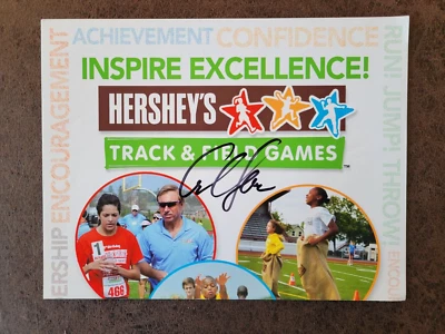 好时田径传单卡尔·刘易斯 - 亲笔签名! — 第 1/3 张图片