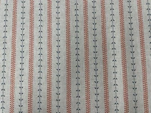 Fabric Grimaldi Regency Stripe LINEN ORANGE BLUE Curtain Blind Craft - Picture 1 of 5