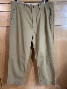 J. Crew Men’s Relaxed Fit Corduroy High Rise Pants Size 36X30 Zip Button Khaki - Picture 1 of 10