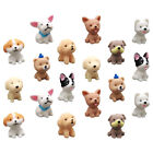  18 Pcs Hand Painted Dogs Mini Cakes Artificial Crafts Statue Baby