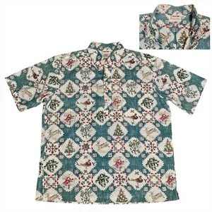 De colección Andrew's Inc. Glendora Navidad Para Hombre 1/4 Botones Manga Corta Talla XL - Imagen 1 de 11