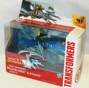 TRANSFORMERS DINO SPARKERS RACE + SPARK BUMBLEBEE & STRAFE NIB New - Picture 1 of 6
