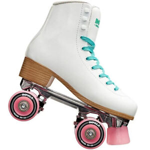 Impala Quad Skates Rollschuhe Rollerskates Artistik Retro Damen Weiß-Rosa-Türkis