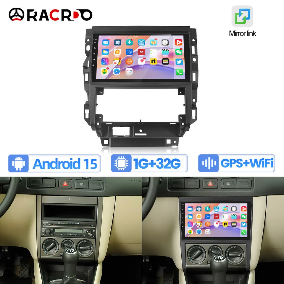 RACRDO 1+32GB per VW Golf 4 Bora 1J 9" autoradio Android 15 con navigatore GPS WIFI BT FM RDS