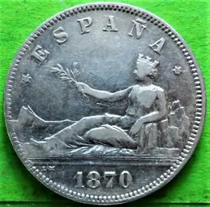 PROVISORISCHE REGIERUNG - 1. REPUBLIK, 2 Peseten, 1870 * 18-73. Silber, SPANIEN - Bild 1 von 2