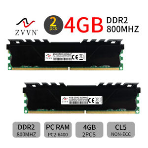 8GB 2x 4GB DDR2 800MHz PC2-6400U CL5 intel Desktop Memory F2-6400CL5D-8GBPQ ZVVN