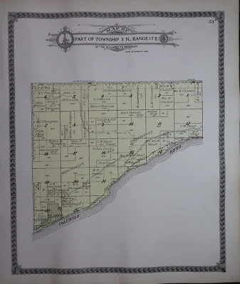 Mapa Plat 1913 3N-17E CLIFFS Twp. KLICKITAT Co. WA. / 4N-17E - Reverso Foto 1 de 4