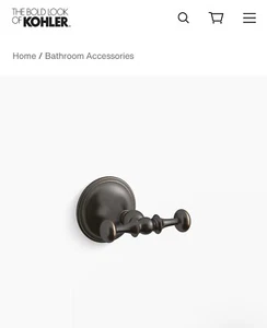 Kohler K-26525-2BZ Artefakte doppelter Gewandhaken - geölte geriebene Bronze ungeöffnete Box - Bild 1 von 4
