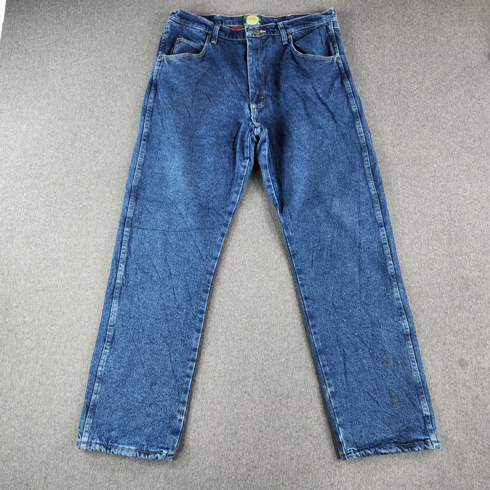 Cabelas Jeans Men's Size 36x32 Blue Dark Wash Fleeced Line Heavy Duty - Image 1 of 4