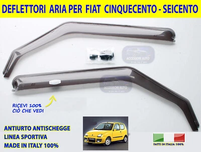 Deflettori Aria per  Cinquecento 500 dal 1992> Finestrini Porte  Antiturbo  - Immagine 1 di 3
