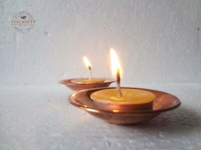 Candelabro votivo de 10 piezas, votivo de cobre artesanal, taza votiva de metal Foto 1 de 4