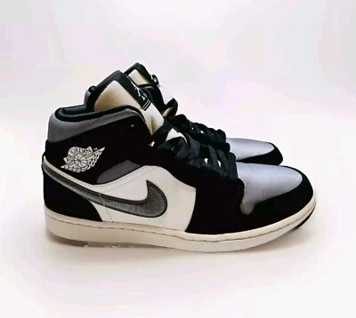 Jordan 1 Mid SE Hombres Zapatos Satinado Gris Humo 852542-011 Talla 9 Tenis Foto 1 de 4