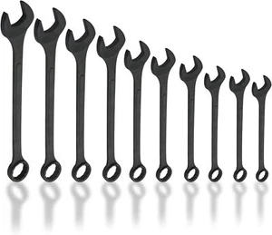 High Quality Wrench Set of 10 Piece for Large Vehicles - Black Oxide Finish - Picture 1 of 3