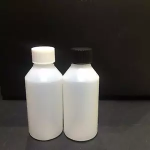 More details for 200ml hdpe plastic bottles &amp; black/white screw caps lids bulk plastic bottles uk