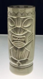 Vintage Green Tiki Tall Cocktail Vessel Two Sided Ceramic Drinkware or Vase 6.5" - Picture 1 of 6