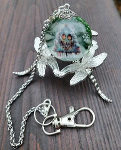 Handmade UV Resin 30mm Pendant Horror Christmas Tree Glow-in-the-dark Feature - Picture 1 of 5