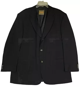 J. Ferrar Blazer Coat 100% Wool Mens 48R Black 3 Button Fully Lined Sports - Picture 1 of 10
