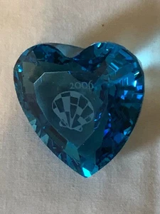SWAROVSKI KRISTALL SCS 2006 BLAUES HERZ. SIGNIERT. - Bild 1 von 4