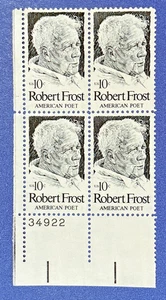 Scott #1526, MNH L.L. (PN34922) Bloque de placas. - Robert Frost - Edición 1974 - Imagen 1 de 1