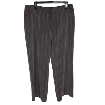 Norton McNaughton Women Dress Pant Sz 16 Gray Purple Wide Leg High Rise Stretch - Image 1 of 4