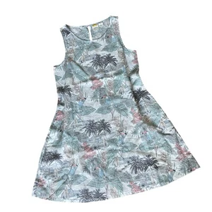 C&C California 100% Linen Dress Women’s Sz S Tropical Hawaiian Sleeveless Resort - Picture 1 of 5