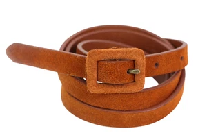 Madewell BROWN REAL LEATHER SUEDE 1/2"Wd DRESS CASUAL WOMEN'S BELT Sz XXL (F21 - Picture 1 of 13