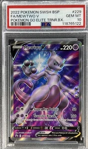 2022 Pokemon GO! ** MEWTWO V ** Black Star Promo #SWSH 229 💎 PSA 10 💎 - Picture 1 of 3