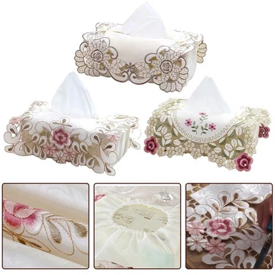 Stylish and Practical Vintage Lace Fabric Tissue Box Cover A Must Have - Image 1 of 4