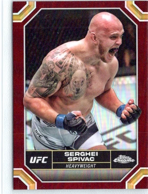 2024 Topps Chrome UFC Magenta Refractor Serghei Spivac #176 - Image 1 of 2