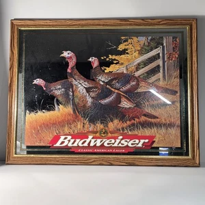 GROSSER BUDWEISER KLASSISCHER AMERIKANISCHER LAGER TÜRKEI BIER SPIEGEL 35" x 27,25" Schild - Bild 1 von 13