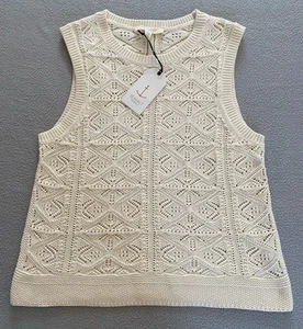 SEASALT VEST TANK SZ 16 AUTUMN DOE PATH JUMPER CORNWALL ORGANIC COTTON CREAM - Picture 1 of 8